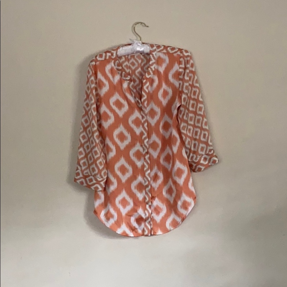 Orange and white blouse